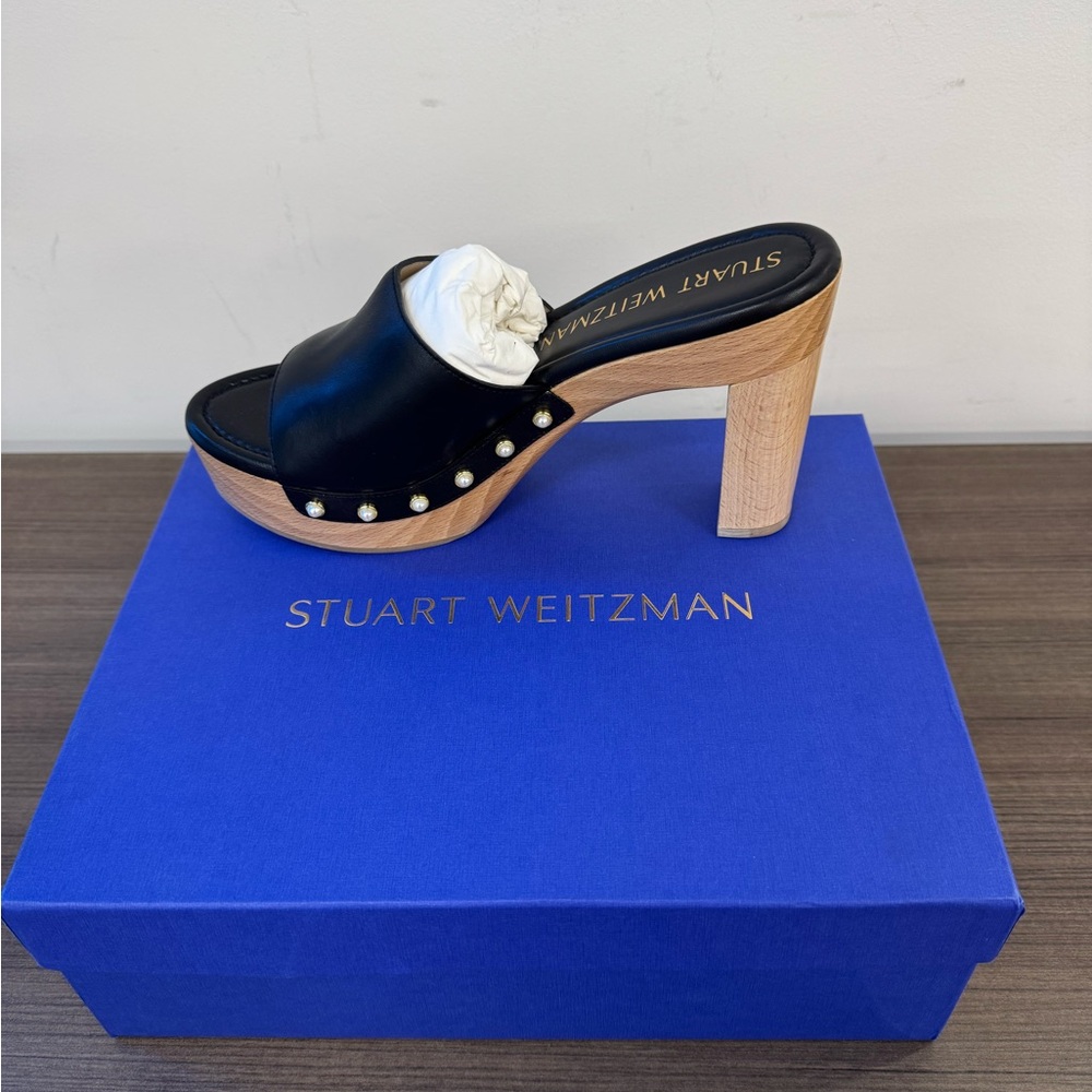 Stuart Weitzman - Pearl Clog 85 Sandal BLK